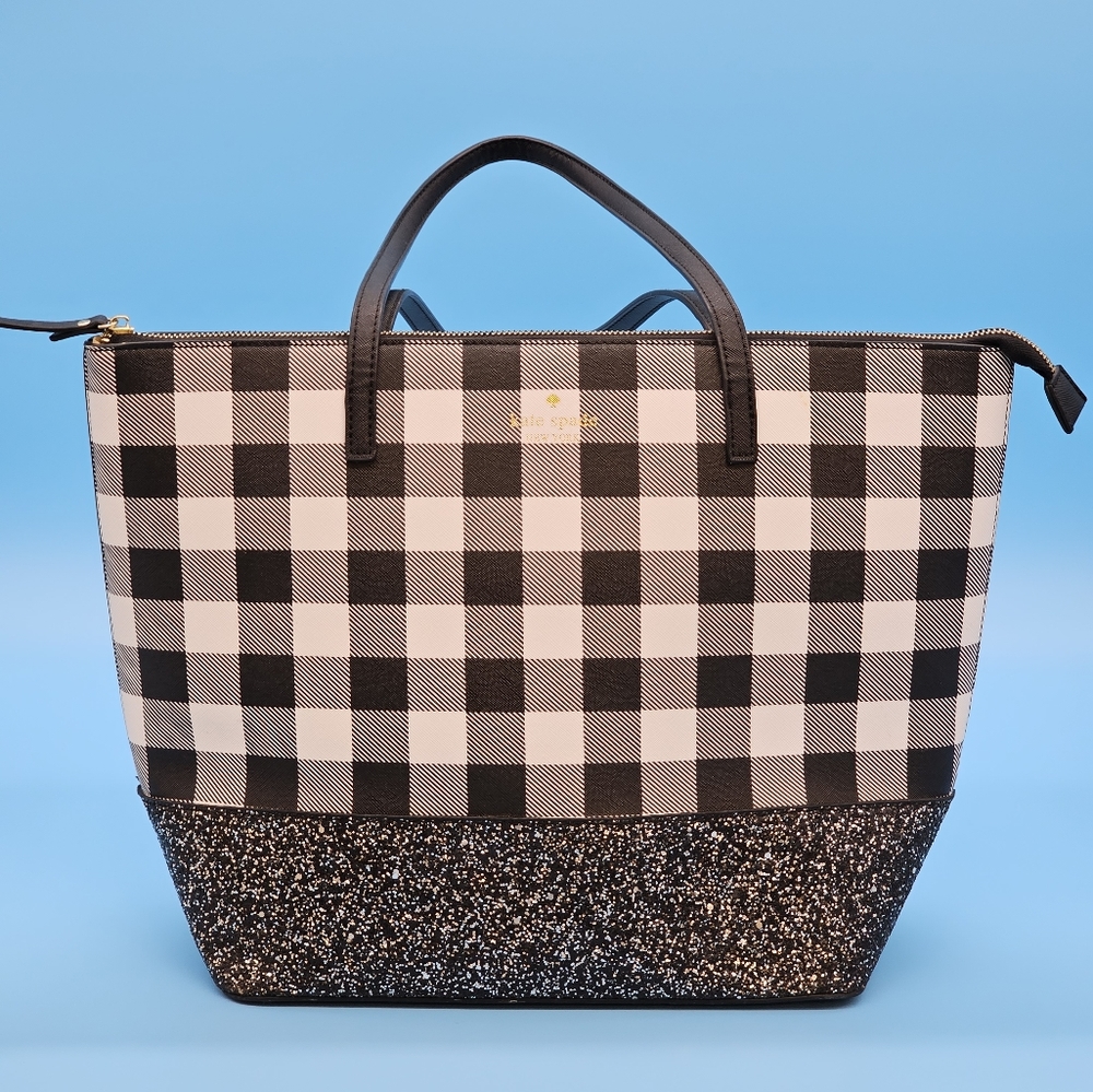 Kate Spade Greta Court penny glitter tote